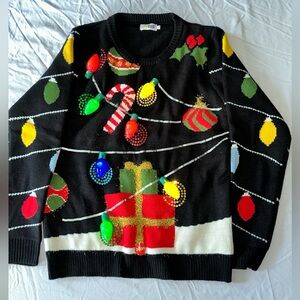 Joykin Christmas Light Sweater. Womens Size Small. Lights work.